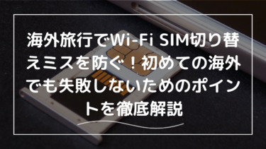 海外旅行でWi-Fi SIM切り替えミスを防ぐ！初めての海外でも失敗しないためのポイントを徹底解説
