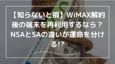 【知らないと損】WiMAX解約後の端末を再利用するなら？NSAとSAの違いが運命を分ける!?